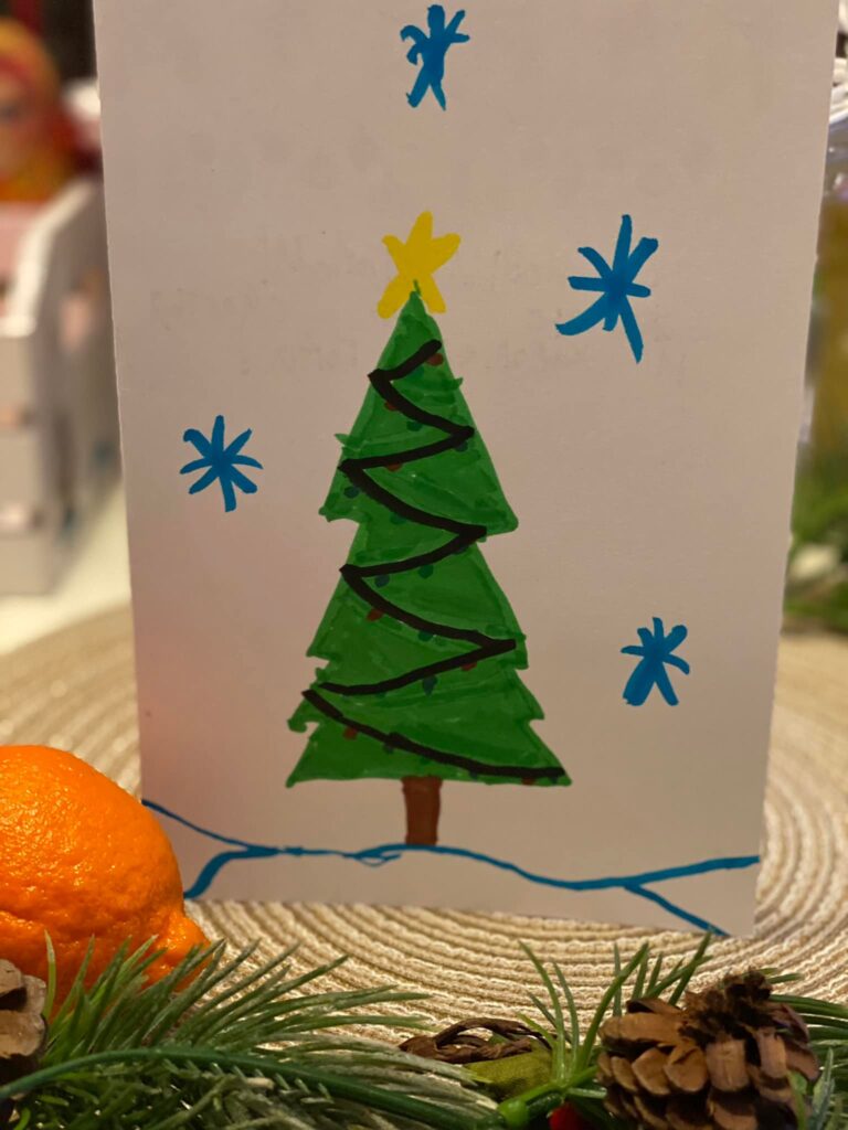 Кирилл, 6 лет.  (Рождественские открытки. Декабрь 2021)